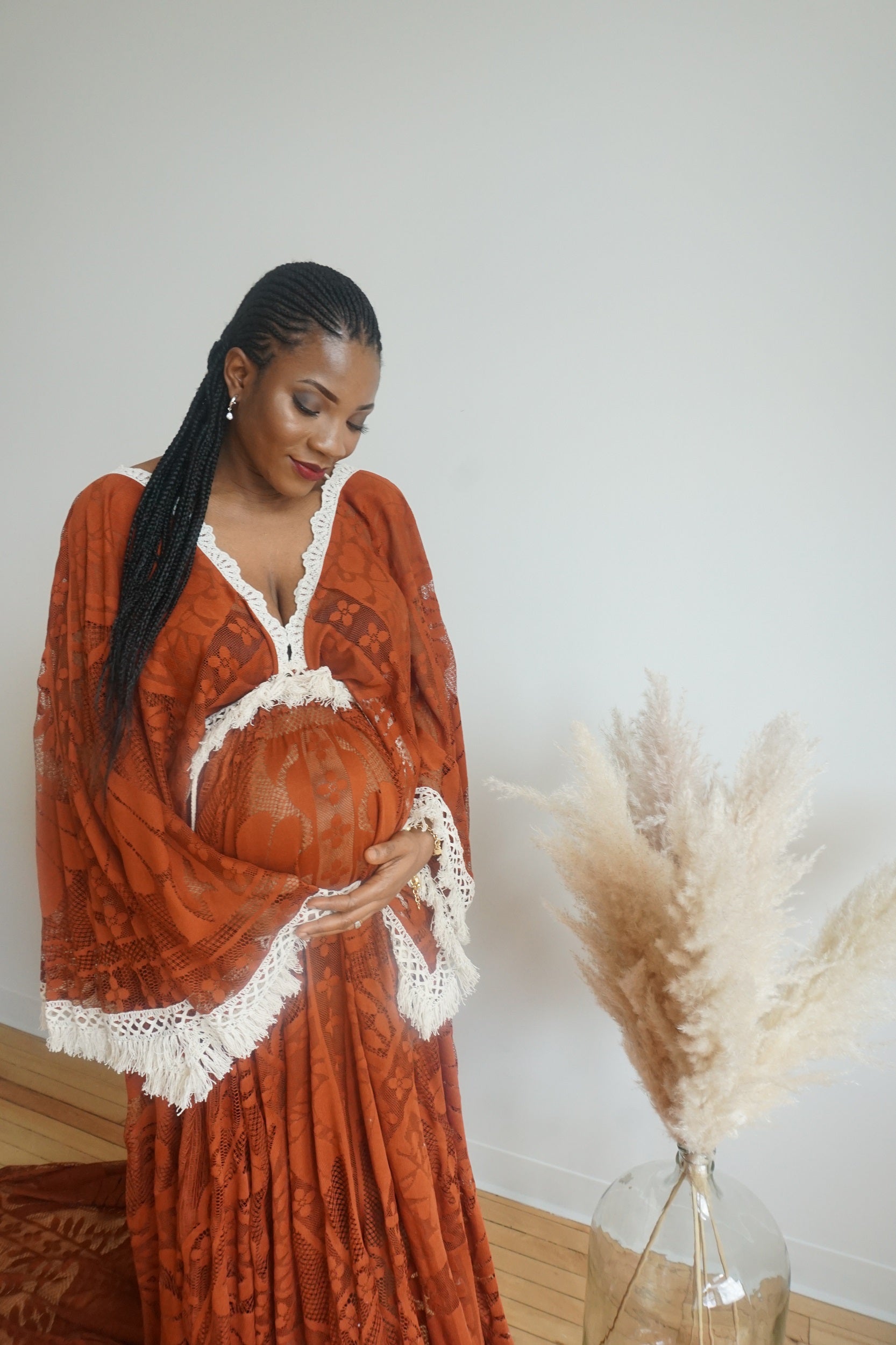 Sahara" Vintage Style Lace Kaftan Maternity Dress – Rent Me