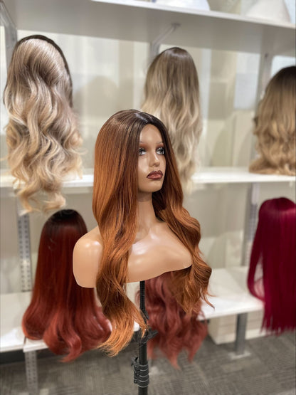 Alexandra - Natural Wave Golden Brown Full Head Wig