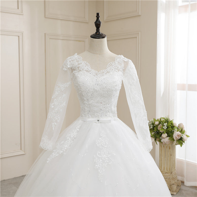 White Wedding Dress With Long Sleeves