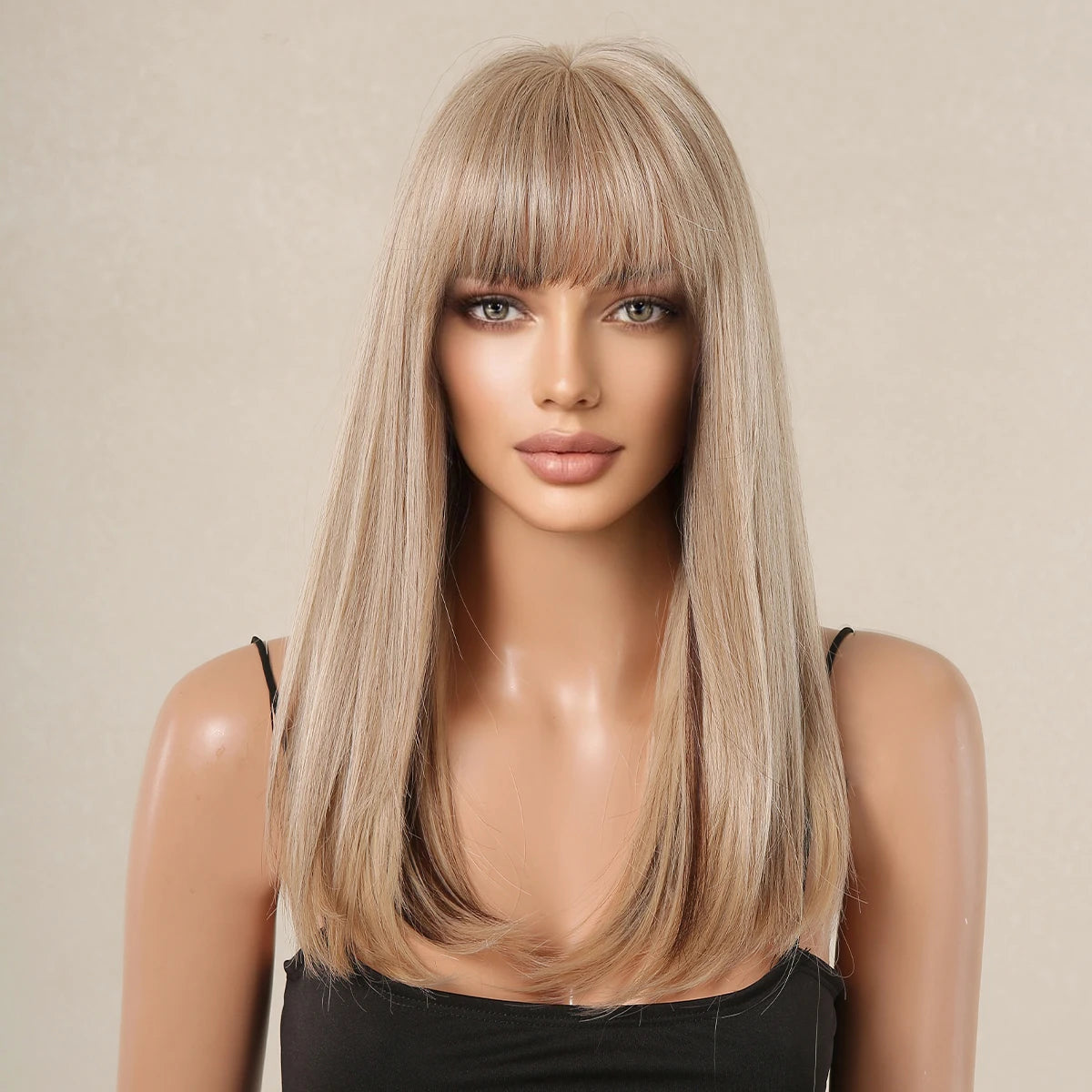 Savannah - Straight Mixed Blonde Full Head Wig With Bangs