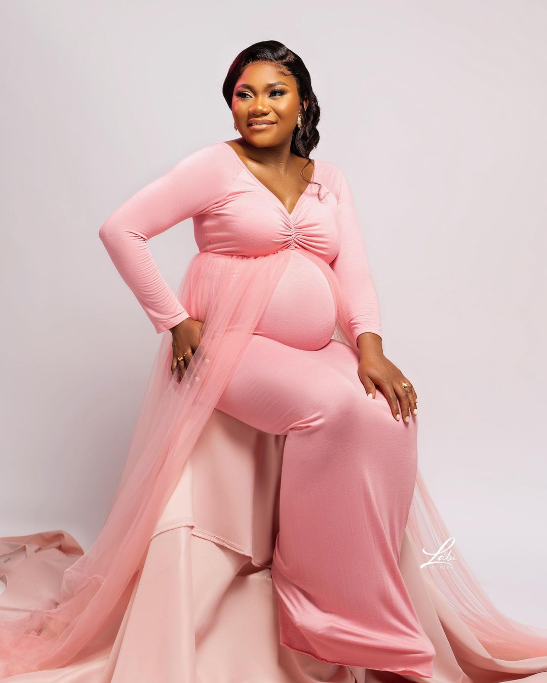 Fashion Loose Fit Plain Midi Dress Long Sleeves Maternity Dress – Nia  Creation