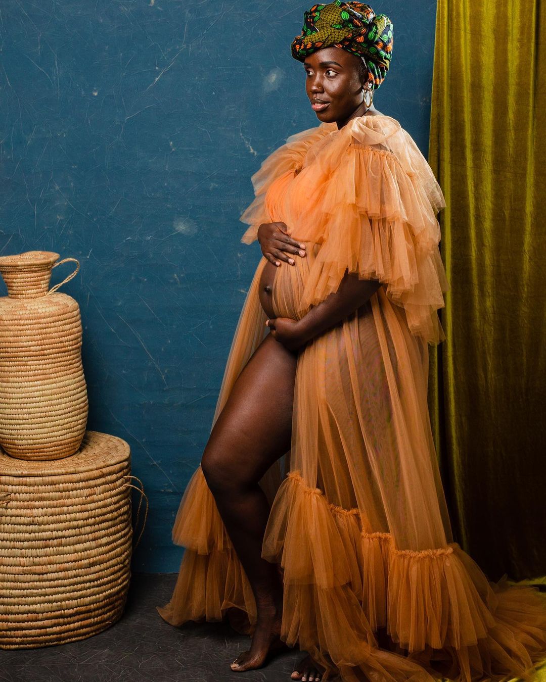 "Norah" Auburn Maternity Robe Dress Front Split