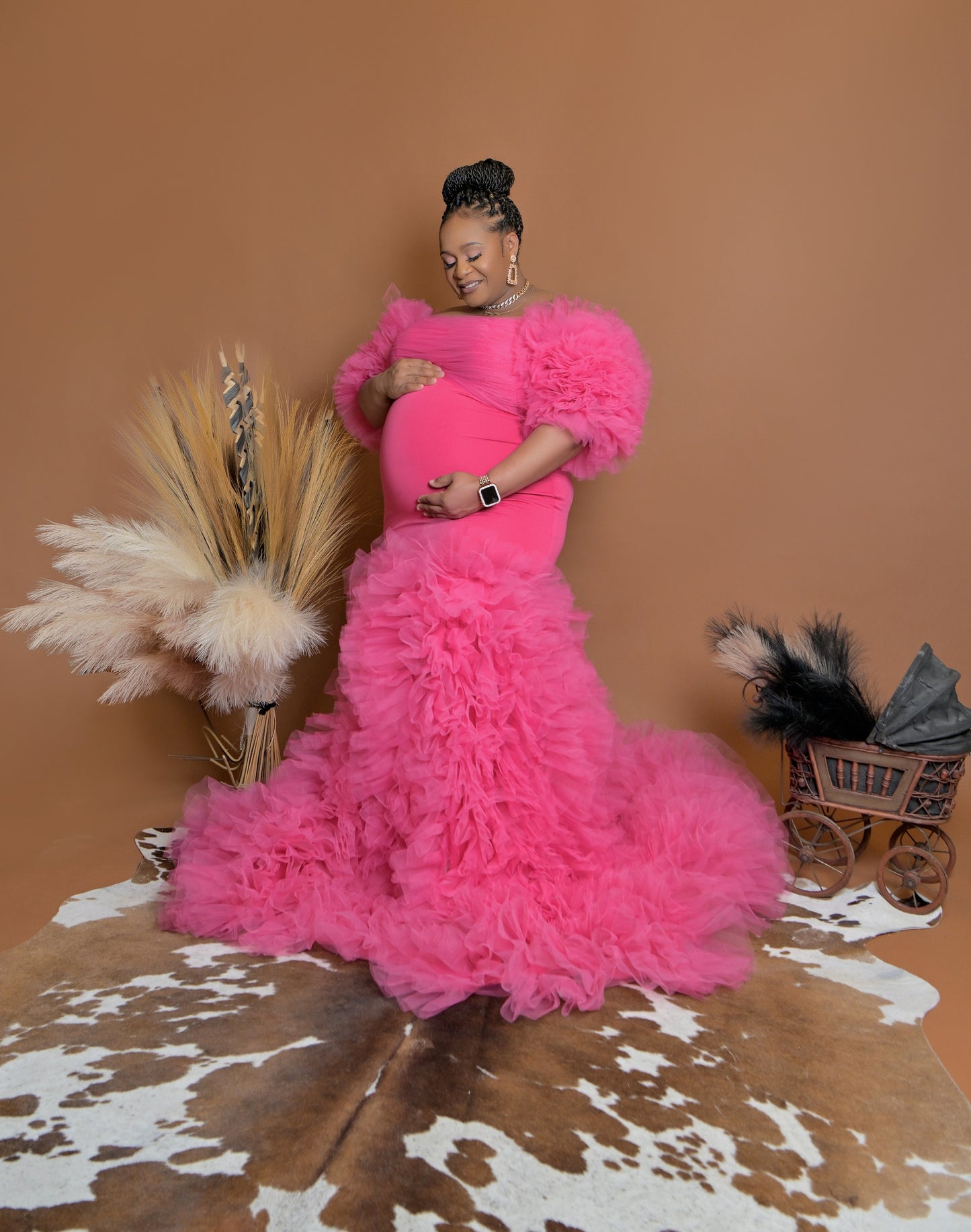 Pink Panther Fuchsia Puffy Sleeves Mermaid Maternity Dress – Rent Me  Winnipeg