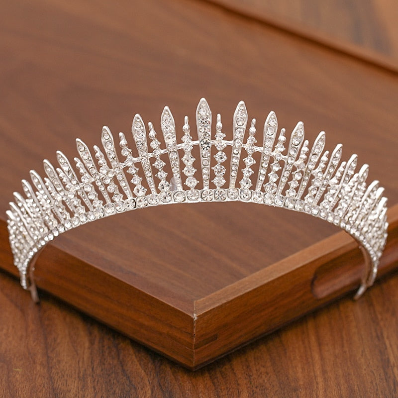 "Kate" Silver Tiara Wedding Crown Bridal Headpiece