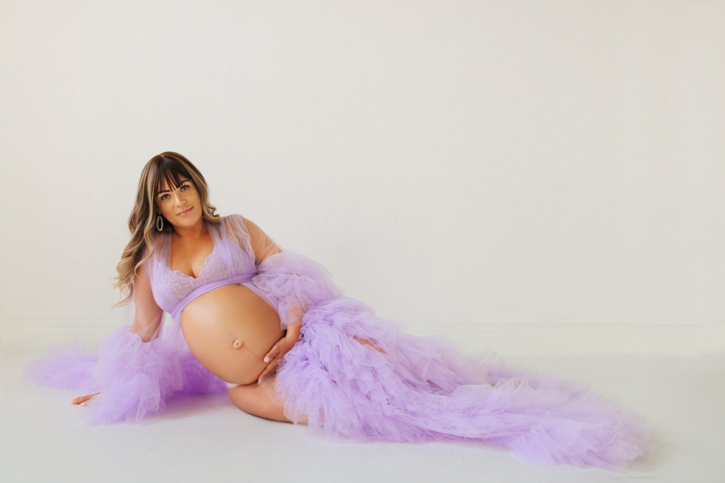 "Jasmine" Lavender Purple Maternity Robe Dress
