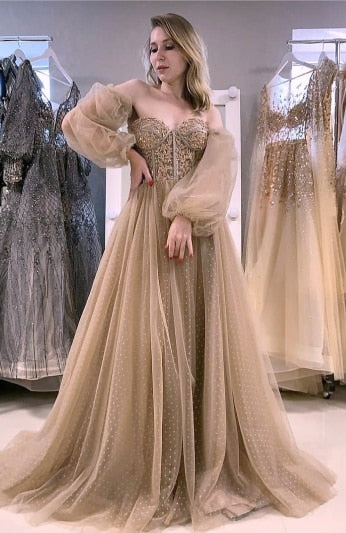 Beige formal outlet gown